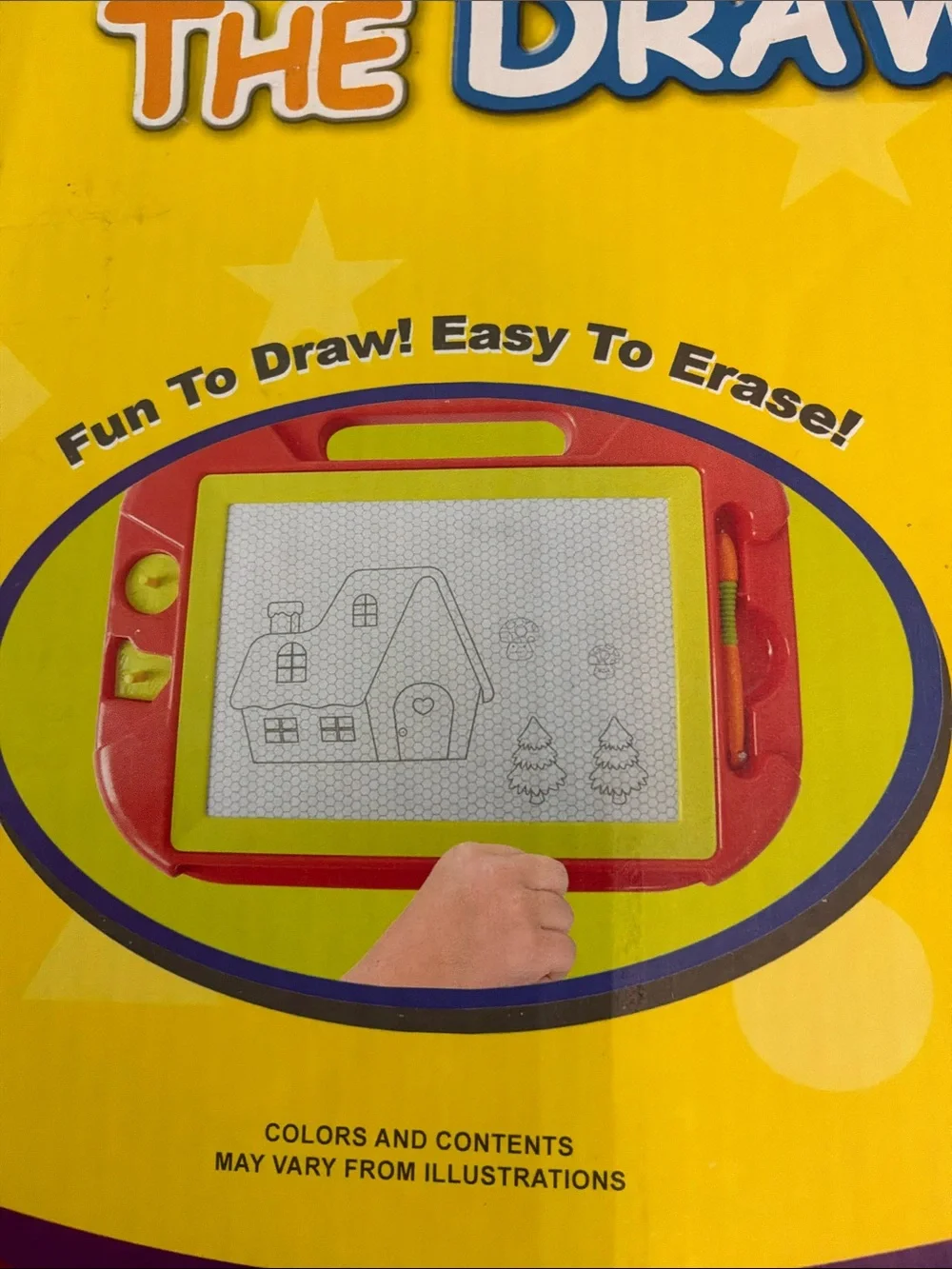 2-Pack Kids Magnetic Draw & Erase Boards - Yellow and Red